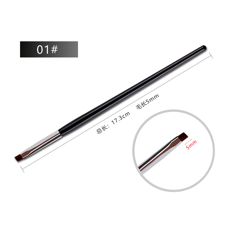 Cepillo de uñas 5 unids varilla negro fototerapia cepillo fila pluma traje francés fototerapia uñas adecuado
