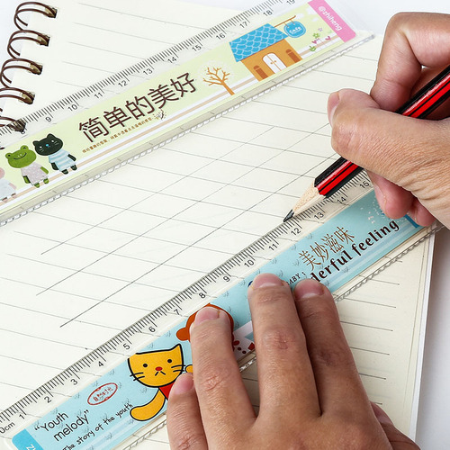 Cartoon transparent ruler stationery for primary school students for children's drawing 20cm creative long ruler school supplies wholesale