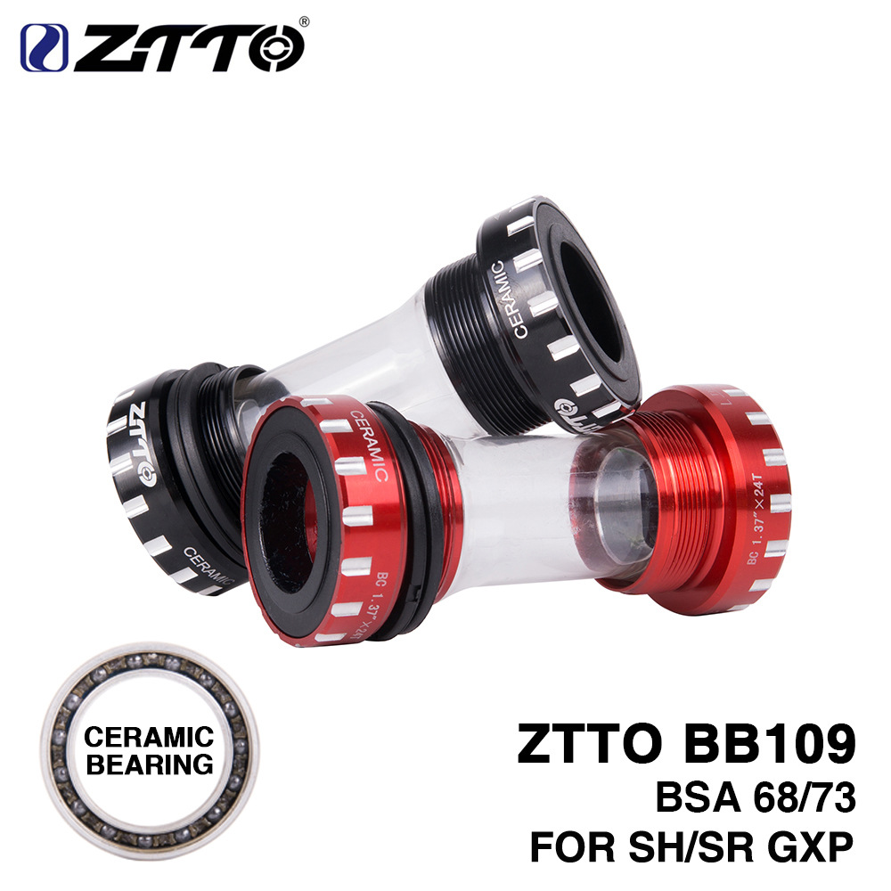 ZTTO Ceramic BB Eje central BB109 Ceramic Palin Eje central atornillado Eje central roscado Eje central Accesorios de conducción