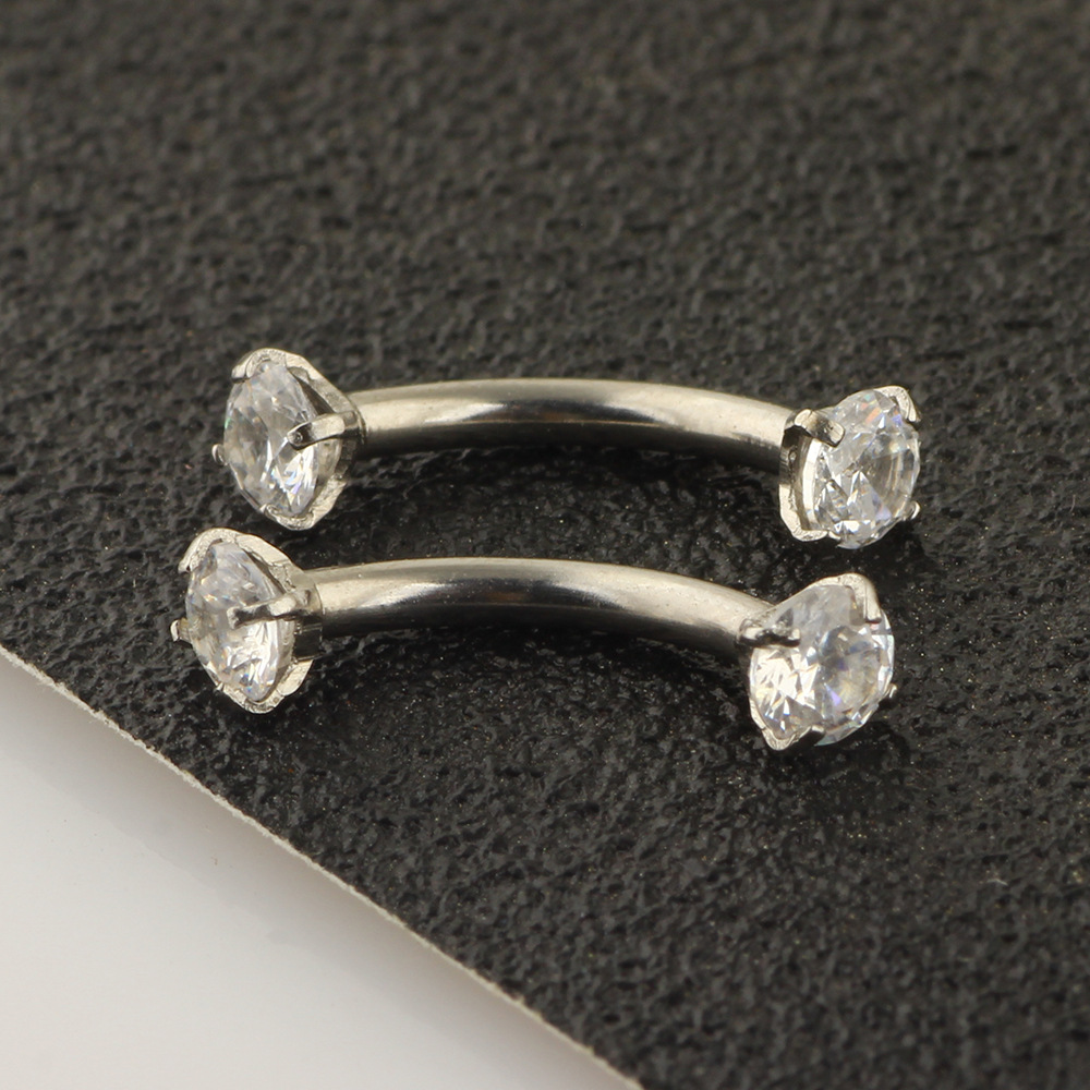 6-Piece Stainless Steel Zircon Eyebrow Nose Lip Piercing Jewelry Set - Diamond Shape Studs for Ear Eyebrow Nose Lip detail image 16