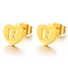 Trend universal golden earrings with letters, European style, English, wholesale