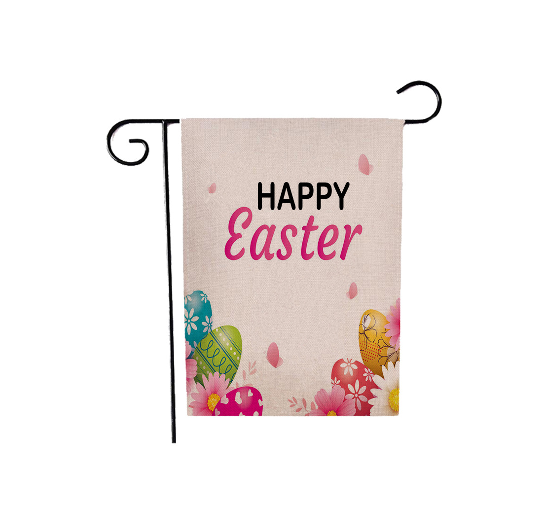 75g Weight Flag Event & Party Supplies 1 Piece, 47*32cm Quantity Linen Material Easter Festival Rabbit, Letter Pattern Cute Style Easter Cute Rabbit Letter Linen Flag Party Supplies Decorations 1 Piece 47*32cm 22