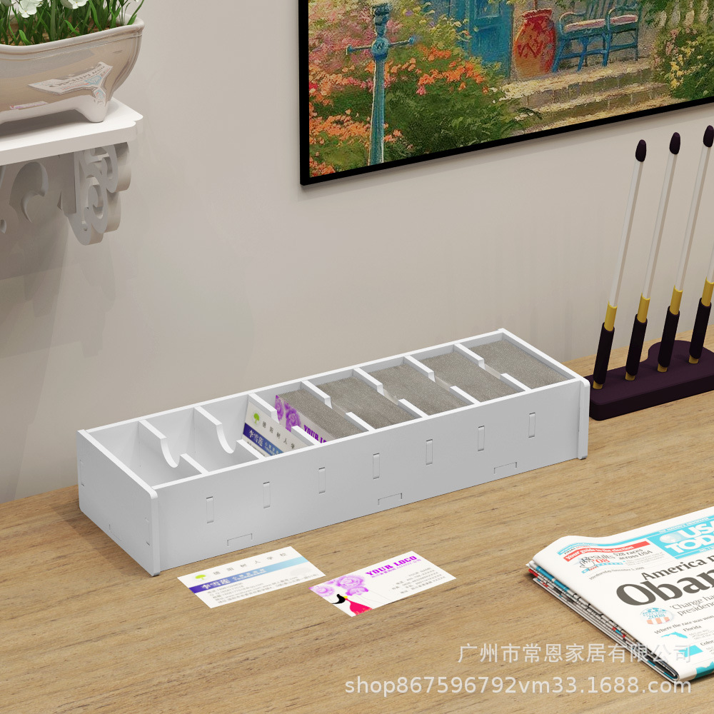 Business Card Box Desktop Business Card Holder Multi-layer Business Card Storage Box White Business Card Holder Business Card Holder Simple Business Card Holder