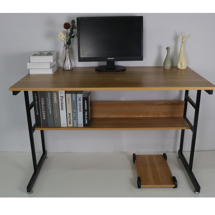 现代简约复古板式家具学生适用单人电脑桌时尚创意方便储物可出口