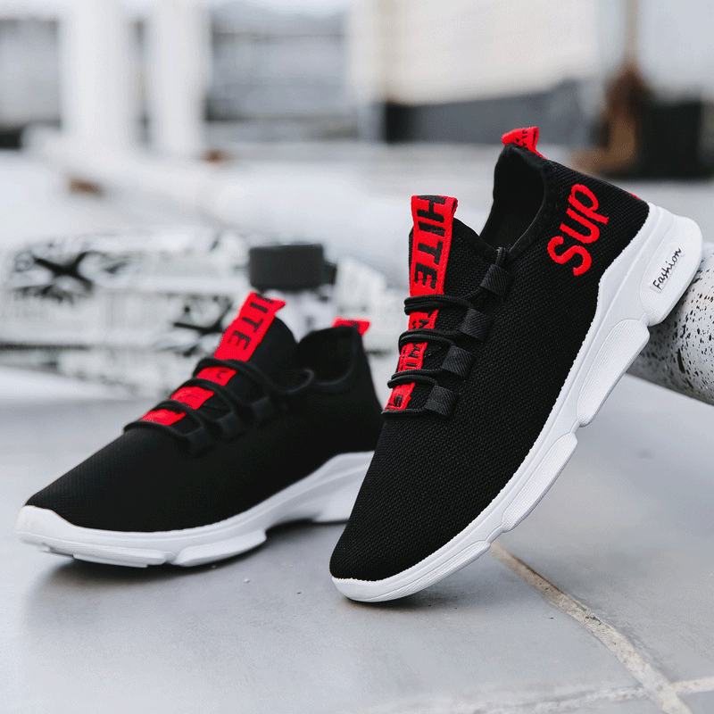 2021款男單鞋潮流時尚休閑運動鞋舒適韓版透氣跑步鞋壹件代發