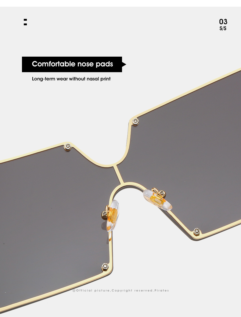 Large Frame One Piece Sunglasses Square Gradient Street Style_voghion.com