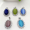 Fashionable pendant, demi-season accessory, sweater, necklace, diamond, cat's eye, Korean style