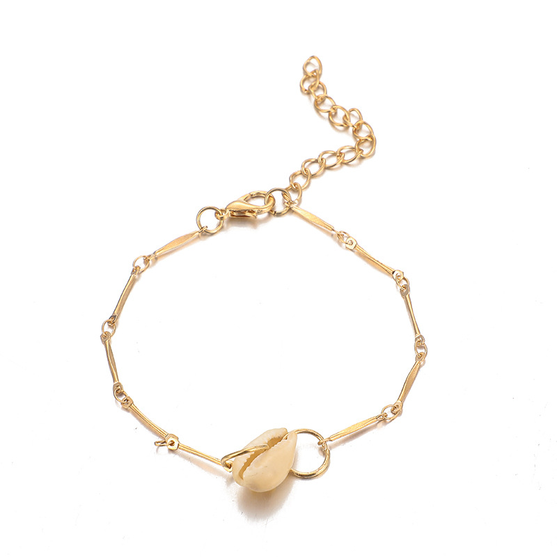 Fashion Gold Bead Round Hollow Shell Pulsera 4 Piezas Set Combinación display picture 1