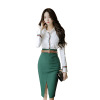 Long sleeve 2-piece thin top + irregular slim Skirt Set