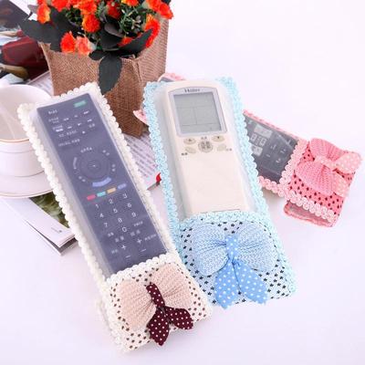  韩版田园可爱卡通蕾丝花边电视机空调遥控器罩防尘保护套|ms