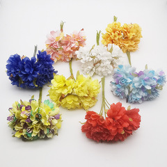 康乃馨仿真花束 絹花 假花 DIY手工花環材料新娘頭飾手捧花裝飾花