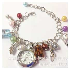 厂家批发ebay外贸品高跟鞋女士手链表 彩珠波西米亚风时装表