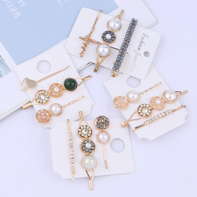 简约一字夹韩版刘海夹套装顶夹发饰跨境专供发卡网红爆款鸭嘴夹女