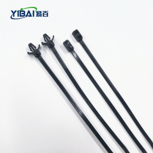 Car cable tie aircraft head plug-in pin nylon cable tie double-headed double buckle cable tie 5*200/220