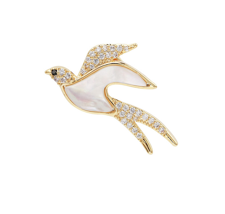 Fashion Swallow Brooch Micro Inlaid Zircon Anti-lighting Brooch display picture 2