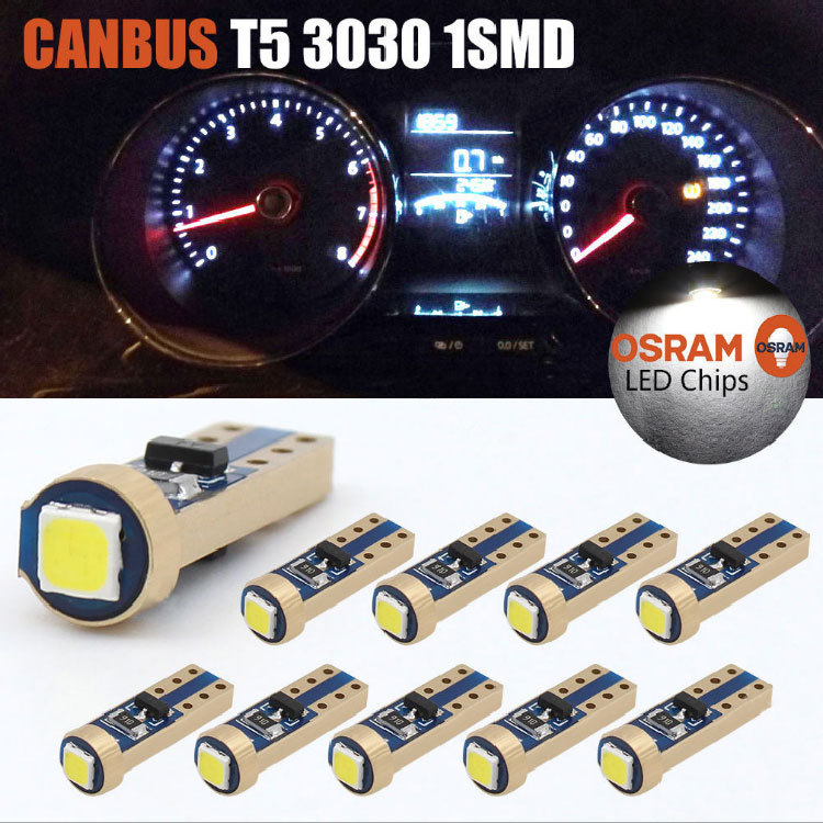 汽车仪表灯T5 1灯3030 指示灯牌照灯led汽车改装无极性仪表灯泡