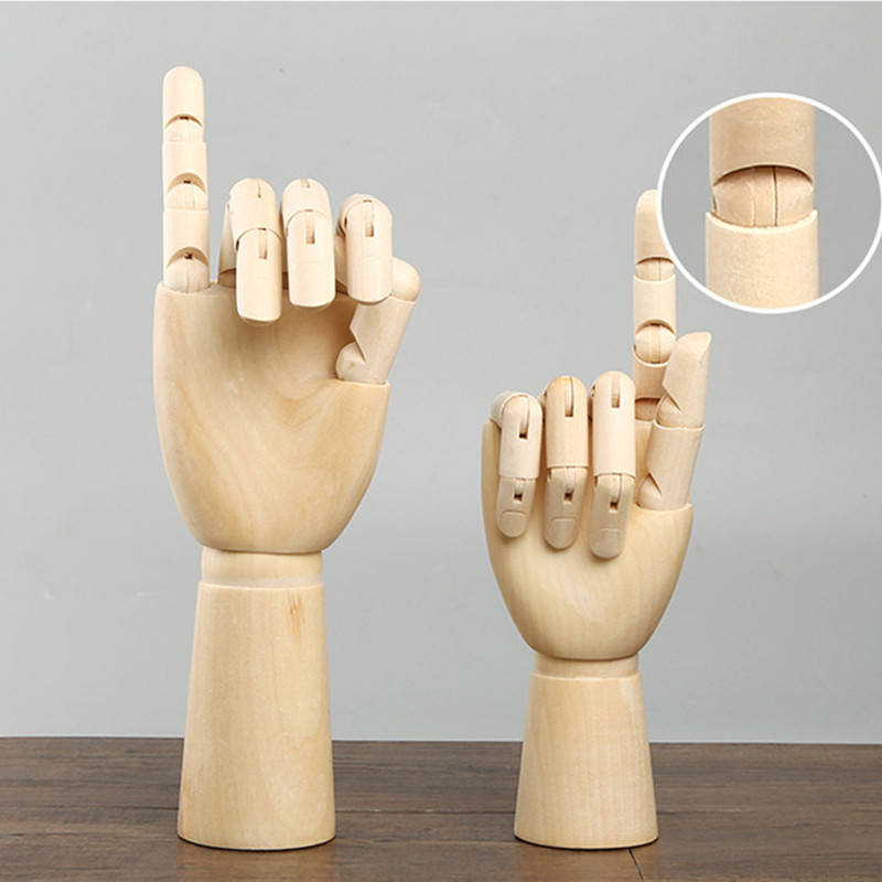 goods in stock Wooden hand Model solid wood Sketch Manpower joint wood children cartoon Home Furnishing a decoration 18cm