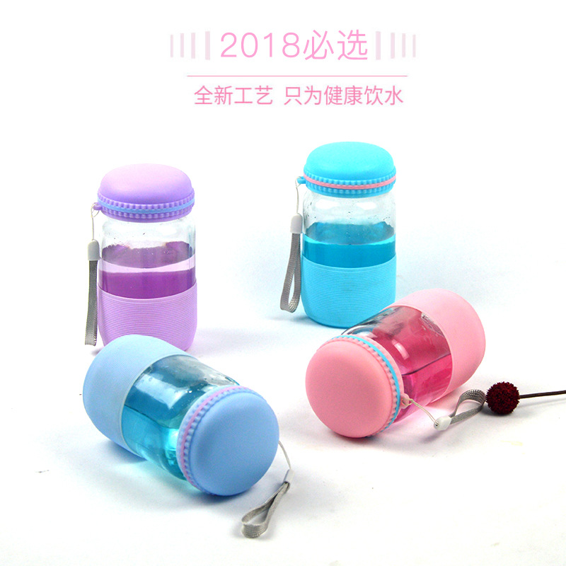 糖果色玻璃杯随手杯简约礼品广告促销杯马卡龙玻璃水杯可定制logo