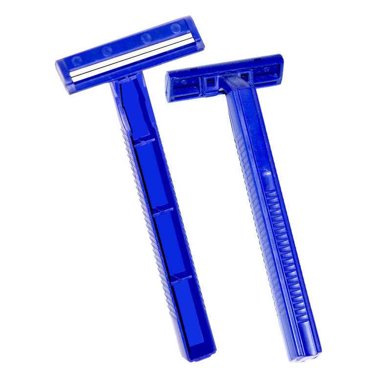 Men's and Women's 2-layer Blue Carbon Steel Cheap Good Razor Hotel Use Hospital Shaving Armpit Hair Beard Shaving Hair Remover