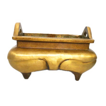 铜香炉铜加大号古董炉铜鼎香炉长方形佛具铜器工艺品