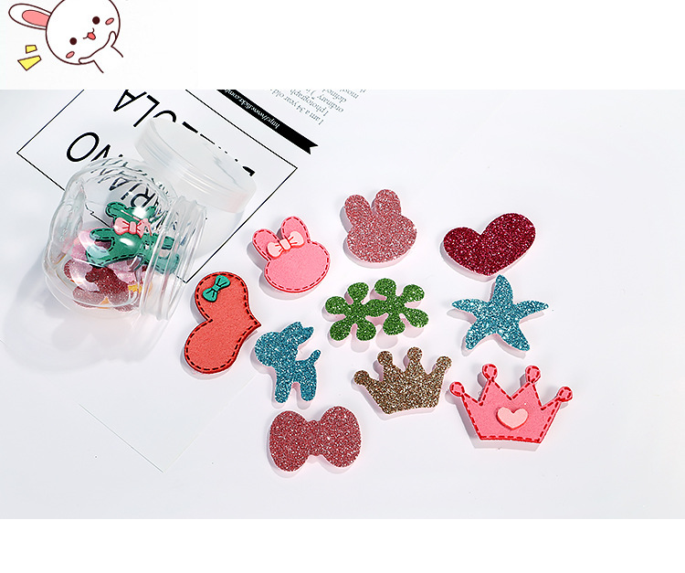 Cute Heart Shape Flower Bow Knot Cloth Bang sticker 1 Set2