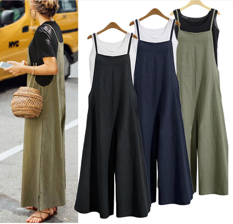 EBAY Hot Selling Foreign Trade European and American Women's Loose Wide Leg Pants Casual Jumpsuit EBAY Hot Selling Foreign Trade European and American Women's Loose Wide Leg Pants Casual Jumpsuit