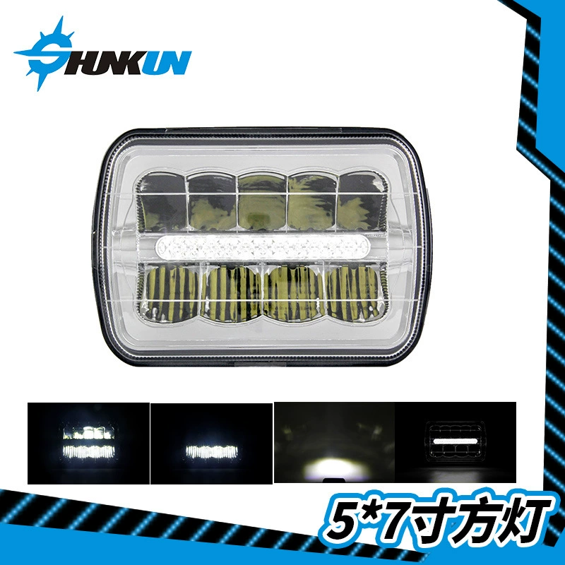 Подходит для 5x7JEEP квадратная светодиодная 7-дюймовая фара для внедорожника джипа 5x7 фара для грузовика