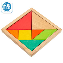 Wood Products Cross-border Children's Early Education Toys Colorful Wooden Interesting Tangram Teaching Aids Development Intellectual Puzzle Puzzles