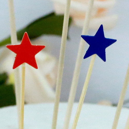 Baking cake decoration, Captain America shield five-pointed star plug-in, colorful five-pointed star plug-in, birthday decoration