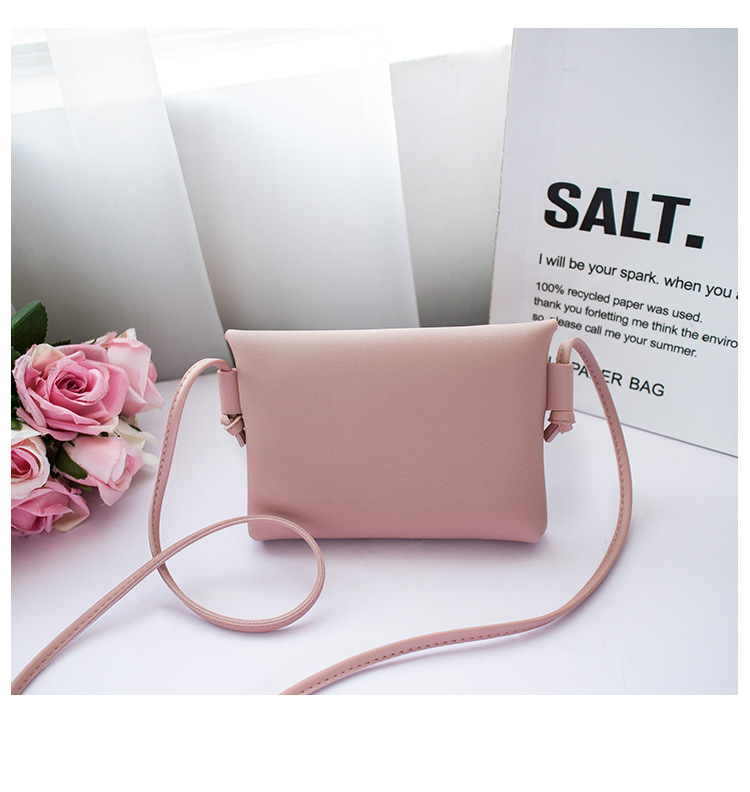 60g Weight Flip Cover Closure Type Women's Small Pu Leather Solid Color Basic Square Flip Cover Shoulder Bag Crossbody Bag