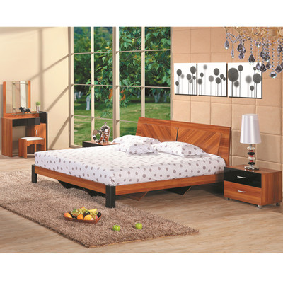 MDF板式套房家具 卧室现代家具 双人床 五门大衣柜