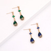 Accessory, golden copper multicoloured earrings, glossy crystal, pendant, Amazon, 750 sample gold