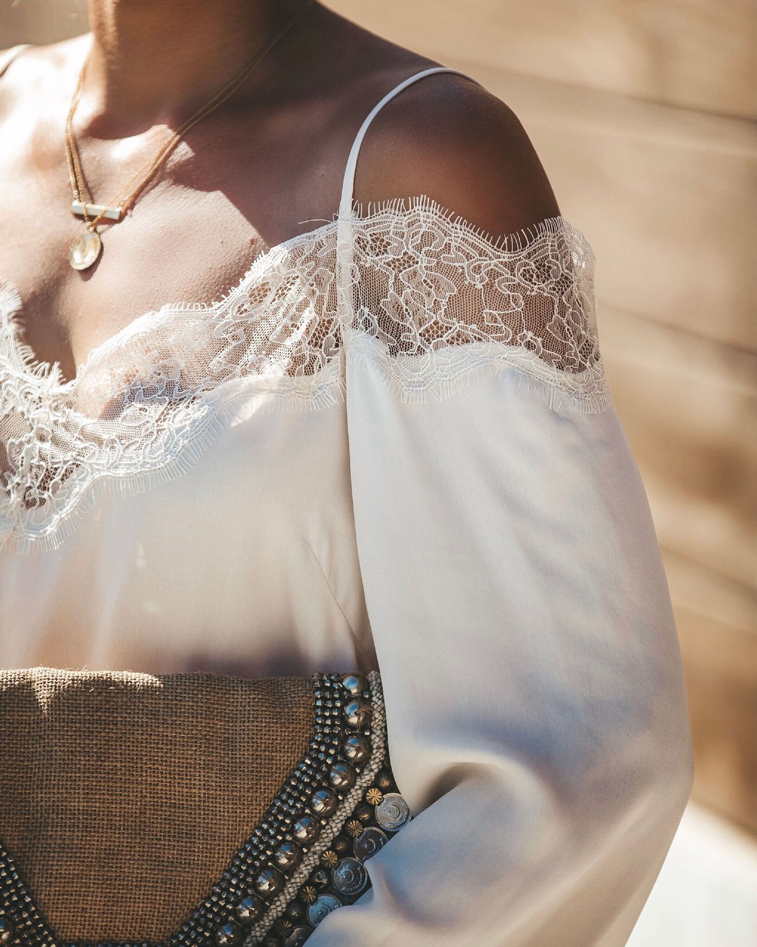 lace stitching fashion casual chiffon long-sleeved shirt  NSYF1126