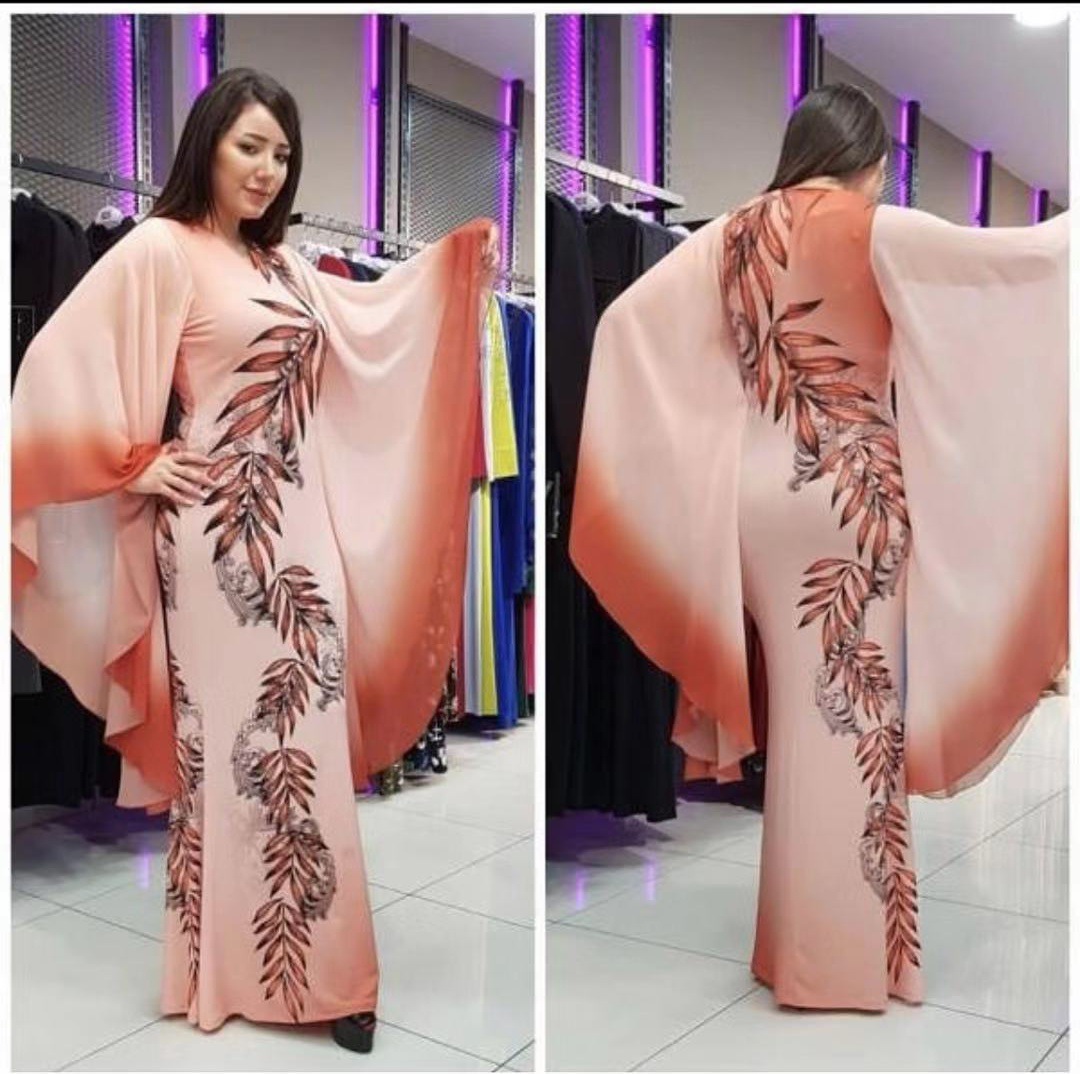 2019 cross border supply speed African women's clothing sales through Amazon hot women's V-neck leaf Printed Dress