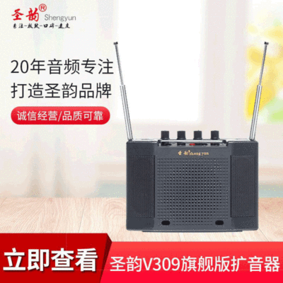 新款圣韵V309无线扩音器 USB接口TF接口扩音器 大功率便携式音箱|ru