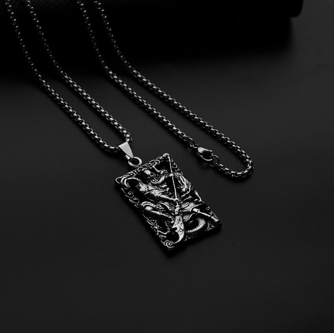 Cross, Star, Snake Pattern Men'S Gender Hip-hop Cross Star Snake Stainless Steel Alloy Plating Pendant Necklace