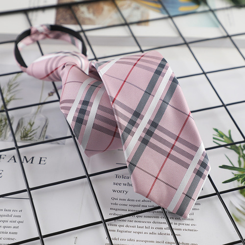 Short JK Japanese college style children's tie polyester zipper knot-free lazy tie women 6cm wholesale