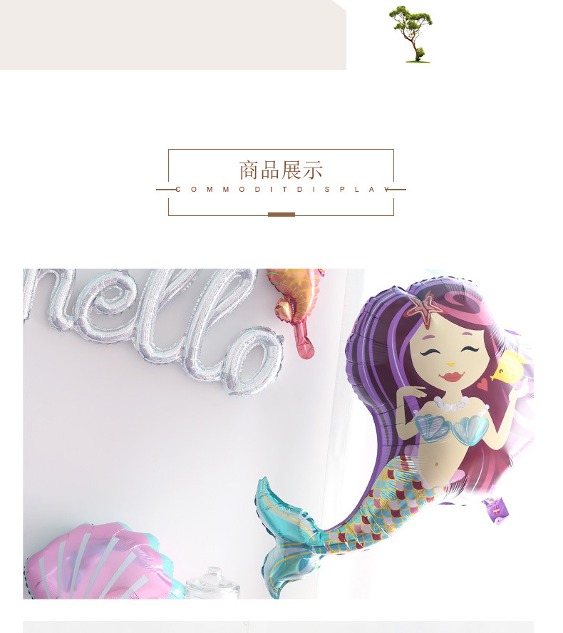 Hot Sale New Mermaid Balloon Venue Decoration Birthday Party Supplies Aluminum Film Balloon Wholesale display picture 6