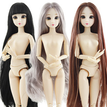 跨境货源30厘米20关节娃娃裸娃兼容心怡素体白肌改妆真眼积米玩具
