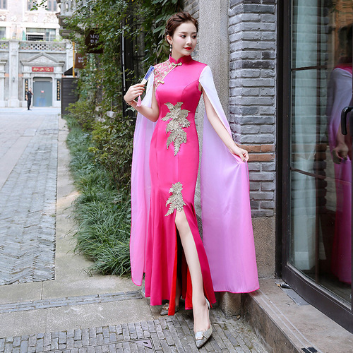 Women China Chinese dresses singers host performance Cheongsam dresses performance etiquette show cheongsam dress