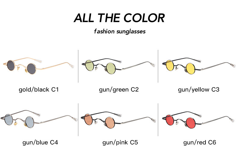 30g Weight Full Frame Glasses Structure Sunglasses Classification Tac, UV400 Protection Lens Material Round Frame Glasses Style Party, Stage Occasion Solid Color Pattern All Seasons Season Women's Gender Retro, Punk Style Retro Punk Solid Color Tac UV400 Protection Round Frame Full Frame Women's Sunglasses 8