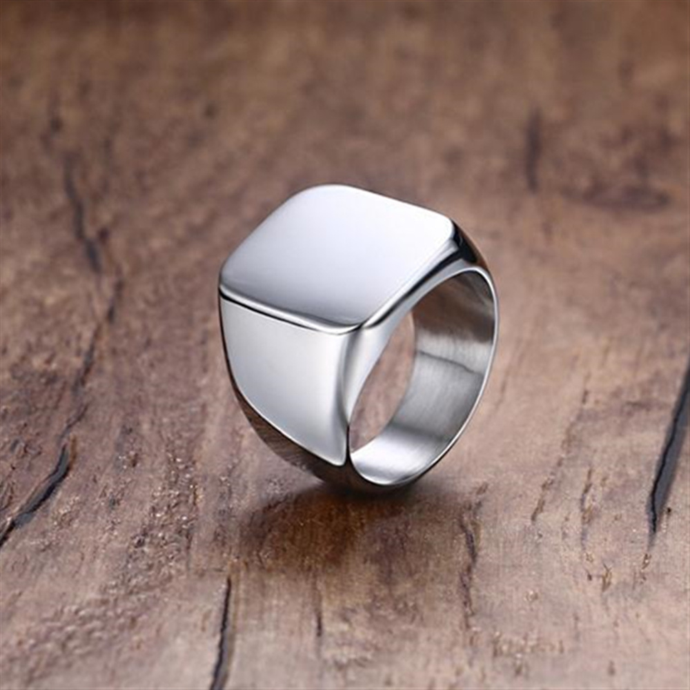 Simple Style Geometric Solid Color Alloy Plating Men's Rings display picture 2