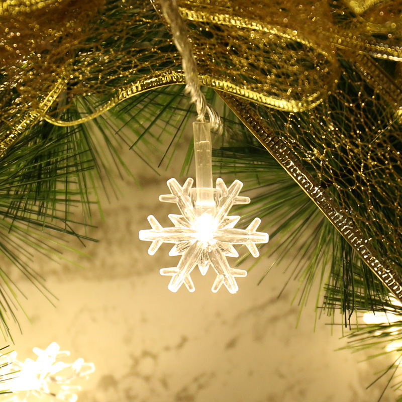 LED Cadena de luz de copo de nieve luz intermitente Navidad vacaciones boda Año nuevo árbol de Navidad decoración cielo completo Cadena de luz intermitente suministro directo de fábrica