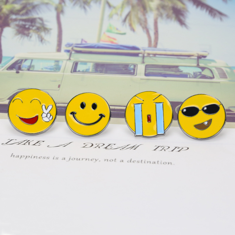 Creative Cartoon Smiley Face Funny Expression Dripping Oil Alloy Brooch display picture 3