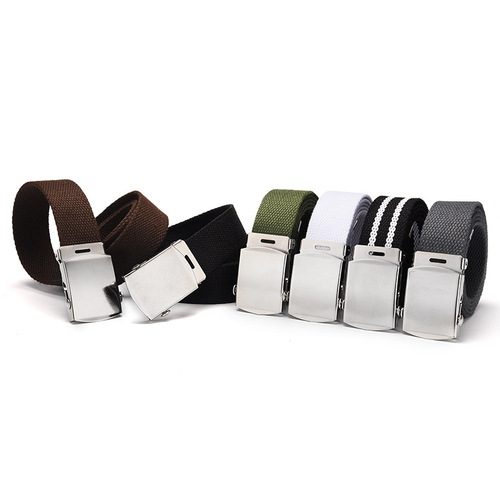 Military buckle canvas belt Korean style woven military tactical belt youth student jeans belt men and women belt
