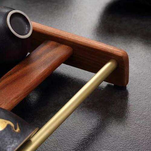 Wholesale ebony copper wood tea cup holder tea ceremony tea tray storage rack cup drying rack tea coaster coaster kung fu tea set accessories