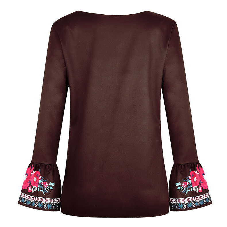 loose long-sleeved printed T-shirt NSKX10149