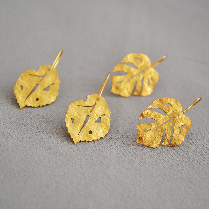 Elegant Retro Leaf Copper Plating Drop Earrings display picture 1