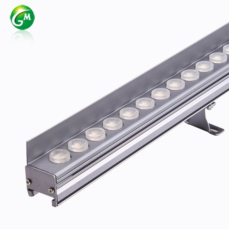 LED洗牆燈大功率戶外防水線條燈線型12W帶擋板樓體外牆投射投光燈