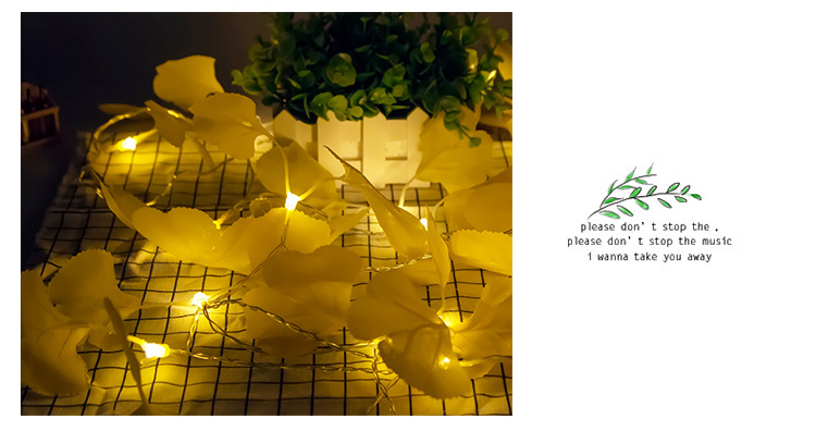 Romantique Feuille De Ginkgo Pvc Fête Guirlandes Lumineuses 1 Jeu display picture 2